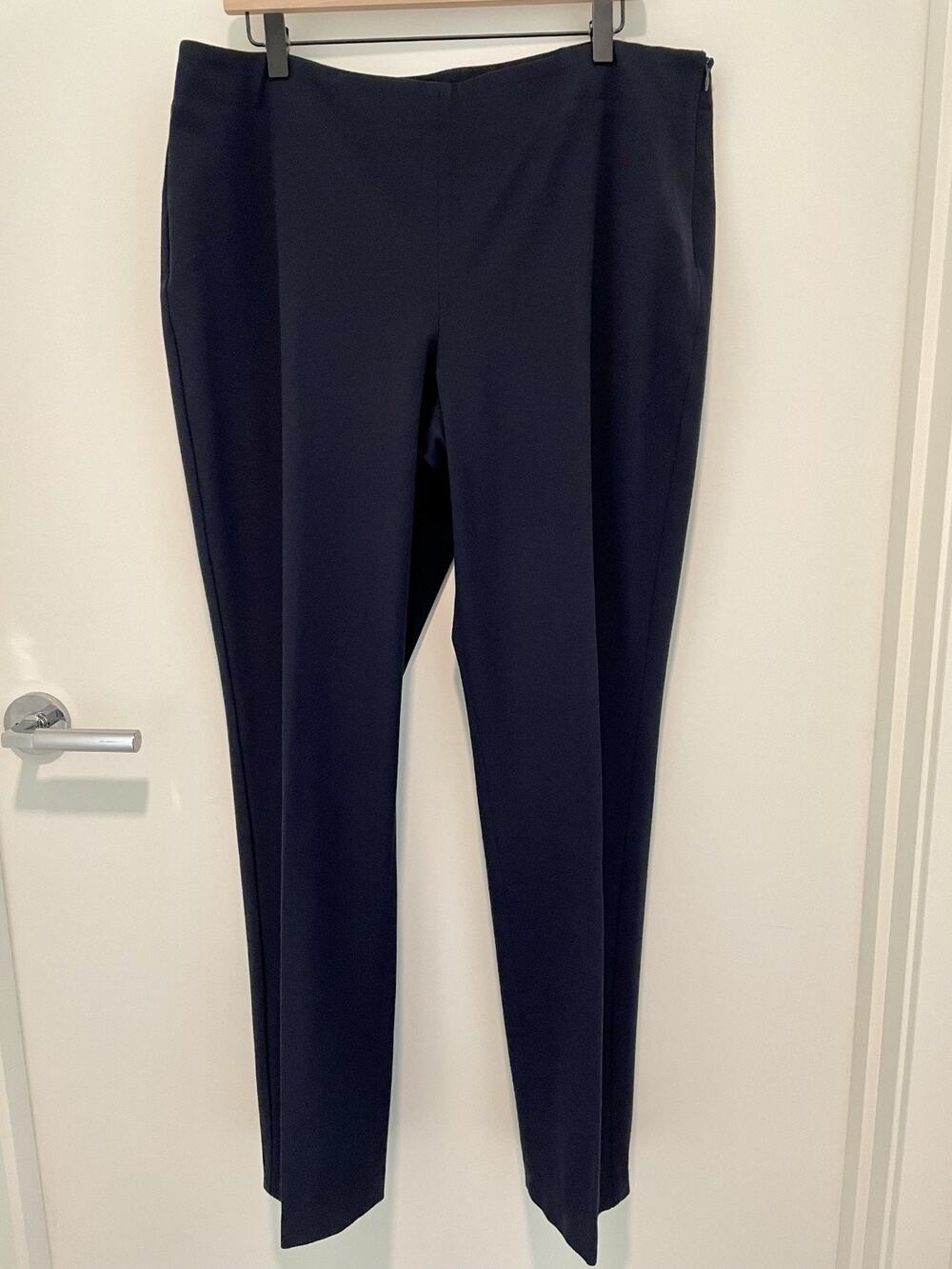 Talbots Womens 16L Long Curvy Fit Dress Pants Navy Stretch Work